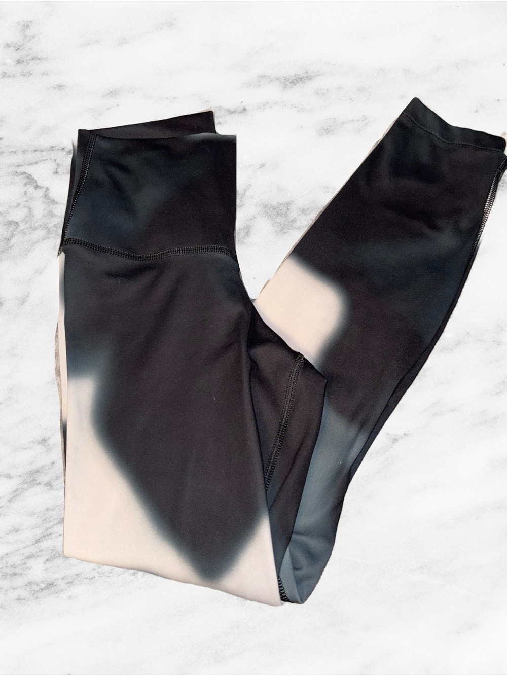 Nike Yoga Dri-FIT Black and Light Gray Colorblock Leggings